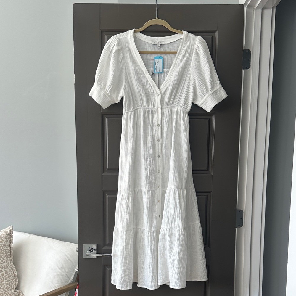 HYFVE White Tiered Sleeve Dress